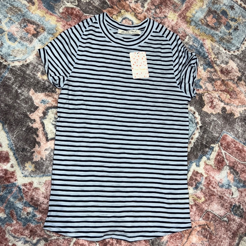 NWT Free People tee periwinkle combo